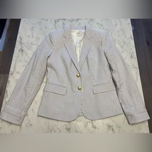 J. Crew Seersucker Striped Blazer